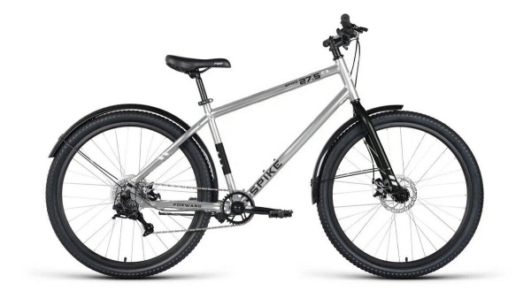 Велосипед FORWARD SPIKE CX 27,5 (27,5" 8 ск. рост. 18") 2026, серебристый, SPRT26F0076