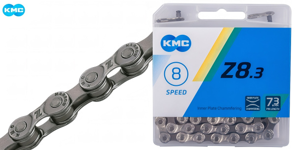 Цепь KMC (Z-8.3) 8 скор. (116 звеньев) с замком, инд. упаковка (KMC-Z8.3)