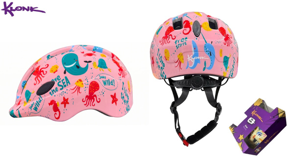 Шлем детский KLONK, регулировка обхвата, размер S/XS (48-54 см), Pink/Print, KLK-24010