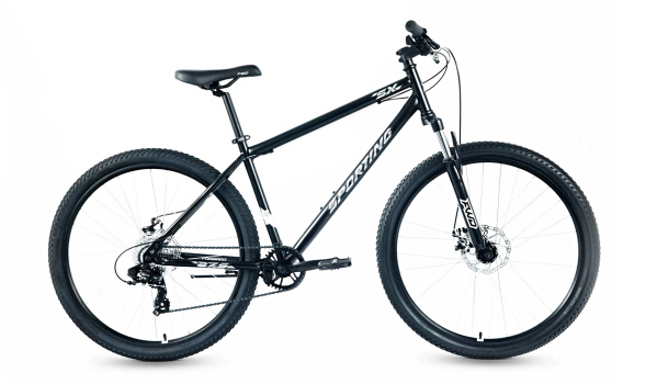 Велосипед FORWARD SPORTING SX 29 (29" 8 ск. рост. 17") 2025, черный/серебристый, НФ-00000167