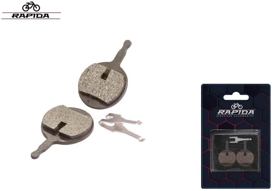 Тормозные колодки RAPIDA, для дискового тормоза AVID BB5, PROMAX DSK-310/710/913 (Decipher), с пружинной скобкой, блистер, JL-02B (УТ00027312)