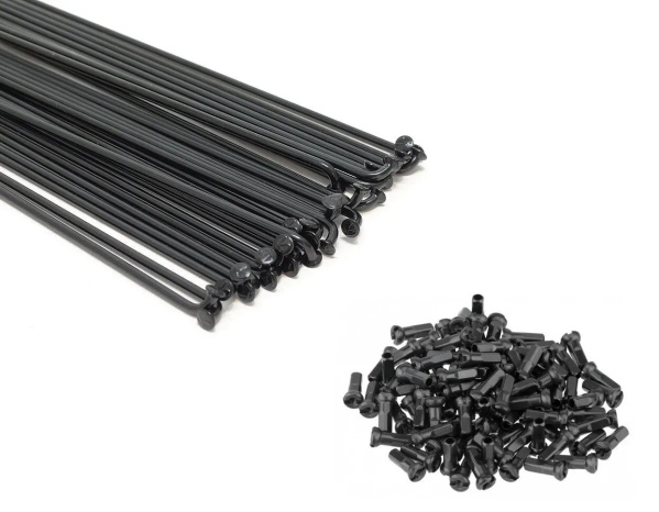 Спица 257 мм x 14G с ниппелем (12 мм) стальная, черная (1SP414G25736)