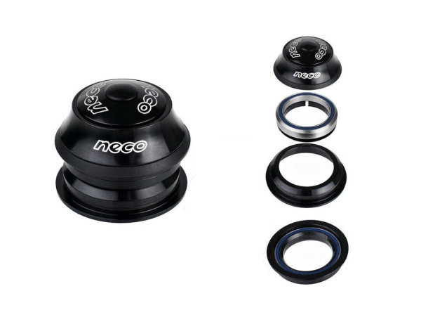 Рулевая колонка NECO H146H, 1-1/8", полуинтегрированная безрезьбовая (28,6*44/50*30), 2 промподшипника, OD41x36°x45°, высота 25,4 мм, с якорем, высота 30 мм (1HSDED300057)