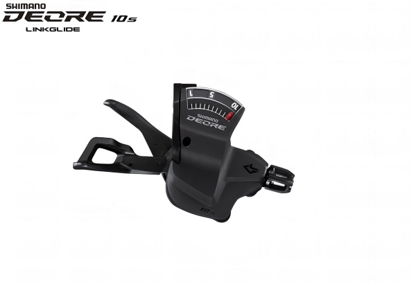 Рукоятка переключения передач правая SHIMANO DEORE SL-M5130, манетка/шифтер, 10 скор., LINKGLIDE RAPIDFIRE PLUS (черный, KSLM5130RC)
