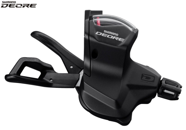 Рукоятка переключения передач правая SHIMANO DEORE SL-M6000-R RAPIDFIRE PLUS, манетка/шифтер, 10 скор., трос 2050 мм (черный, KSLM6000RA)