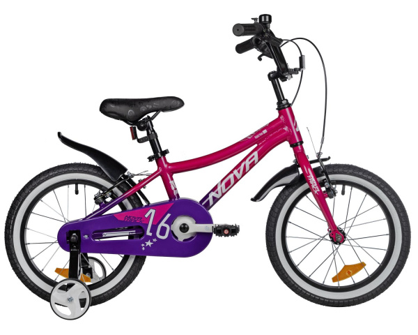 NOVATRACK 16" KATRINA алюм., V-brake, полная защита цепи, фуксия/фиолетовый