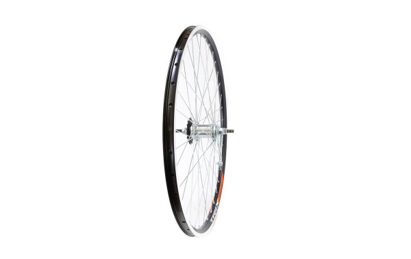 Колесо в сборе 24" заднее, втулка CF-E10, 36 отв., 3/8" (гайка), 1 скор., с ножным тормозом, двустеночный фрезерованный алюминиевый обод (УТ00025685)