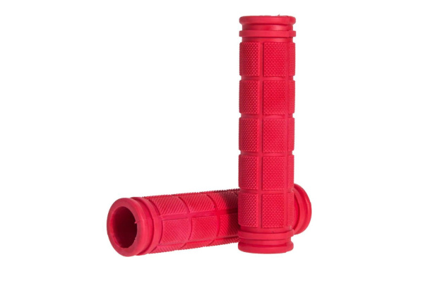 Рукоятки руля (грипсы, комплект), 120 мм, резиновые, Joykie JK-G38 (красный, 4650064230881)