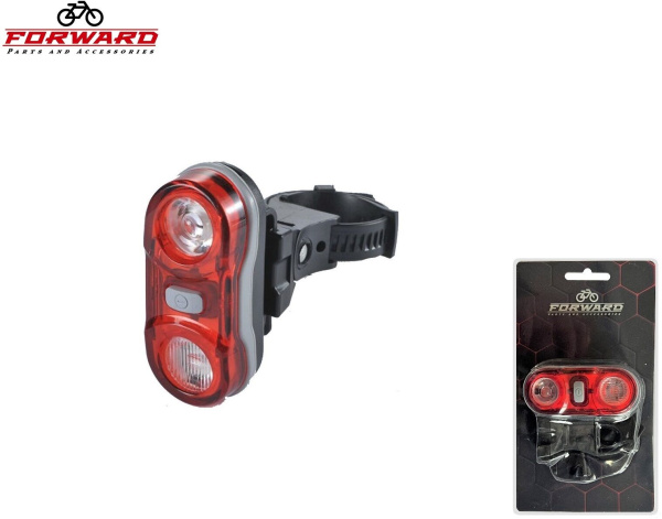 Фонарь задний JY-596, 2 Super LED (2 х 0,5 watt), 4 режима работы, поворот 360°, блистер, FORWARD (красный, УТ00021951)