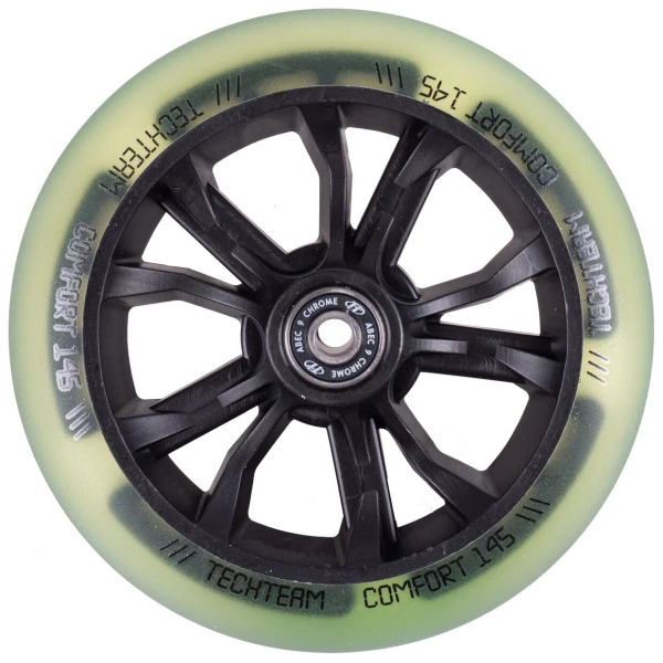 Колесо для самоката 145 мм в сборе с подшипниками ABEC 9, LED-подсветка, TT Dark Green (NN009896)