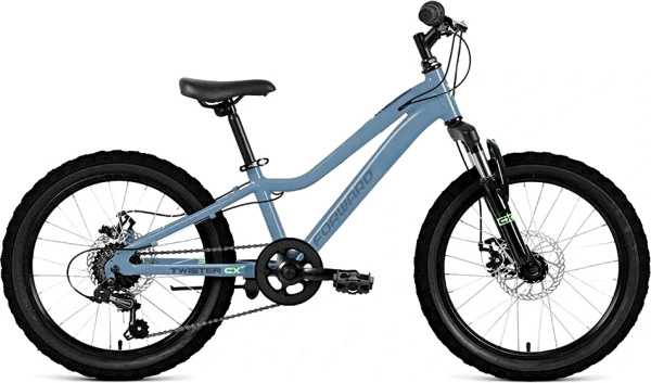 Велосипед FORWARD TWISTER CX 20 (20" рост. 10") 2026, светлый серо-голубой, SPRT26F0086