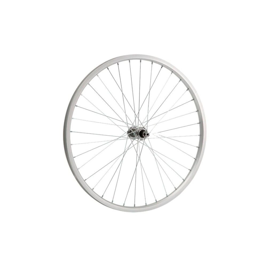 Колесо в сборе 28" переднее, втулка SF-HB03FG 36 отв., 3/8" (гайка), V-Brake , алюминиевый одностеночный обод (YKL-11(28)