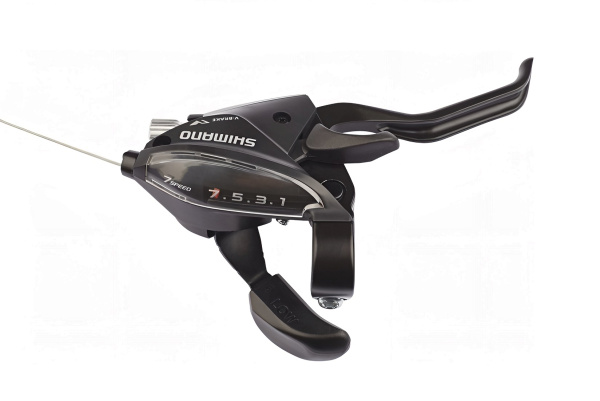 Рукоятка переключения передач правая SHIMANO TOURNEY ST-EF510-7R, 7 ск., комбинированная (черный, ASTEF5104RV7AL)