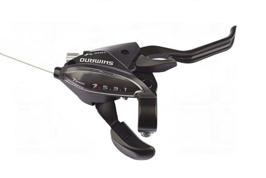 Рукоятка переключения передач правая SHIMANO TOURNEY ST-EF510-7R, 7 ск., комбинированная (черный, ASTEF5104RV7AL)