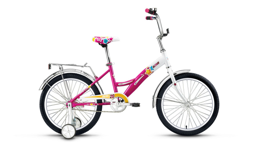 Велосипед ALTAIR CITY GIRL 20 (20" 1 ск. рост 13") 2016-2017 (белый/фуксия, RBKT74N01002)