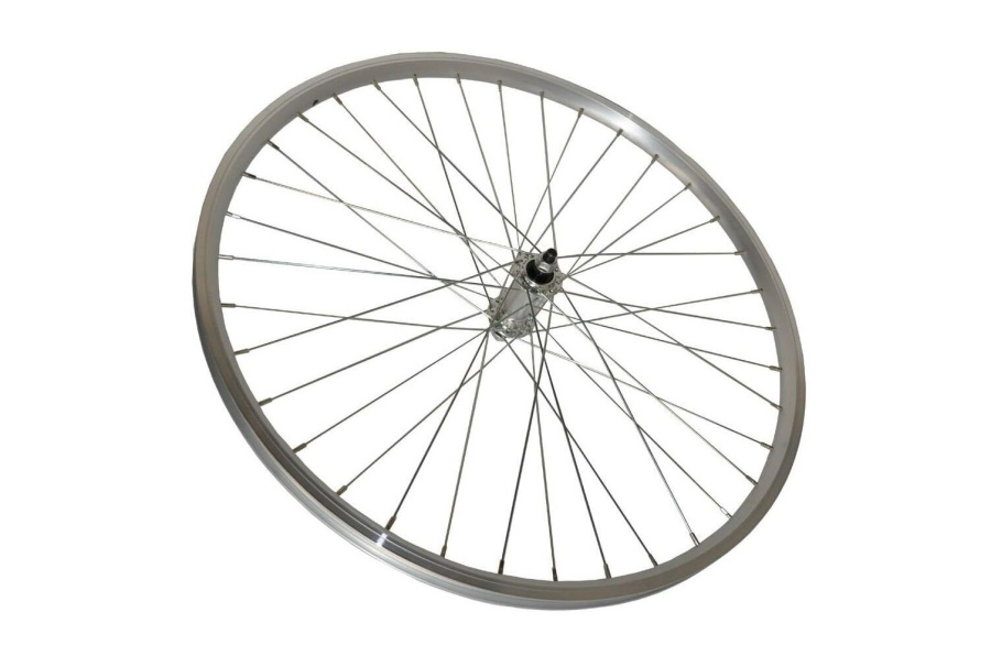 Колесо в сборе 28" переднее, втулка SF-HB03F, 36 отв., 3/8" (гайка), алюминиевый одностеночный обод, Forward SW (RWF280036033)
