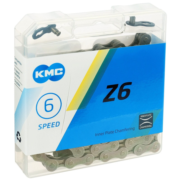 Цепь KMC (Z-6) 6 скор. (116 звеньев) с замком, инд. упаковка (KMC-Z6)