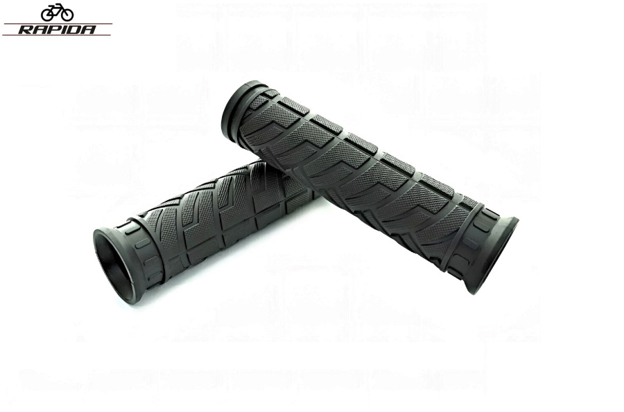 Рукоятки руля (грипсы, комплект), 120 мм, резиновые, SR-42, RAPIDA (черный, УТ00026331)