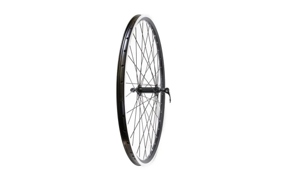 Колесо в сборе 24" переднее, втулка WZ-A202F, V-Brake, 3/8 (гайка), двустеночный алюминиевый фрезерованный обод (W24F2ALV)