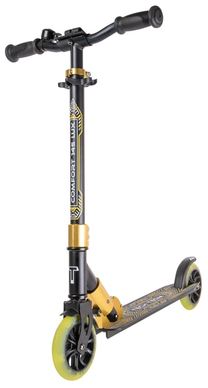 Самокат Tech Team Comfort 145 LUX (black/yellow, 1/4, NN007560)
