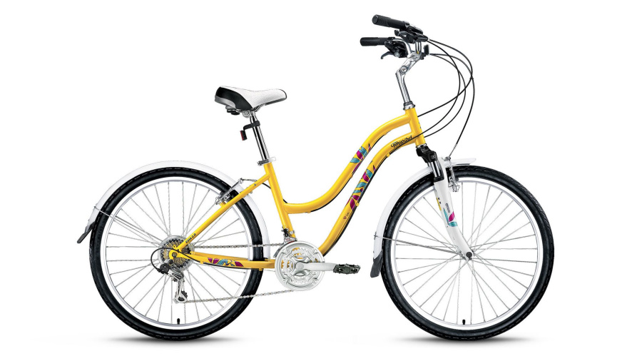 Велосипед FORWARD EVIA 2.0 (26" 21 ск. рост 16") 2015-2016 (желтый, RBKW68N6Q006)