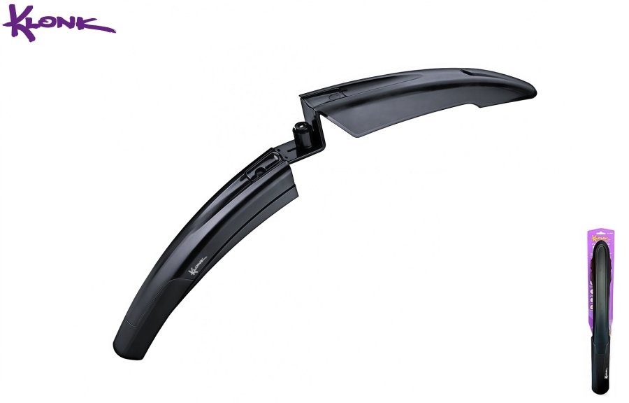 KLONK Крыло переднее, 26"-29", MTB, крепление - в шток вилки, для покрышек max. 2,35", Full Black, KLK-14006