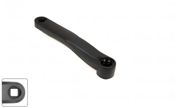 Шатун левый длина 170 мм под квадрат, SQR, 9/16" Spray Black, LD-AY-170, (черный, УТ00028314)