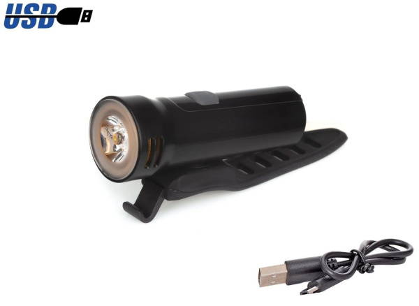 Фара передняя JY-7025, 1 Super Cree LED, 580 lumens, USB зарядка с аккумулятором 1800 mAh, 3 режима работы, влагозащита, блистер, RAPIDO (УТ00024731)