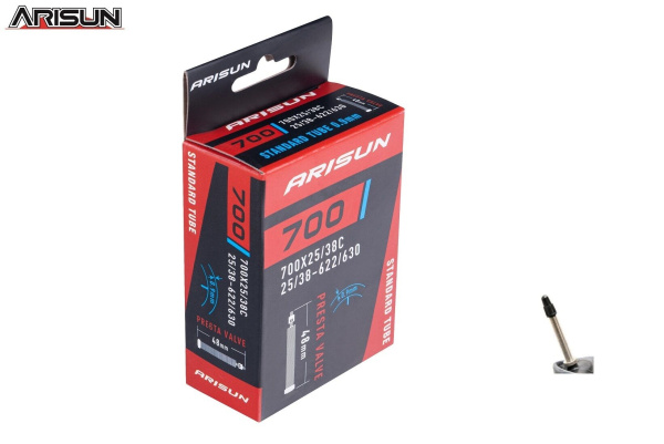 Камера 700x25/38C бутил Presta, F/V-48 мм, (25/38-622/630) 0,9 мм, ARISUN (U011015)