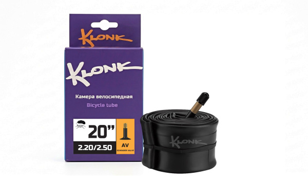 Камера 20x2,20/2,50 бутил, авто-ниппель, A/V Classic, 0,9 мм, KLONK