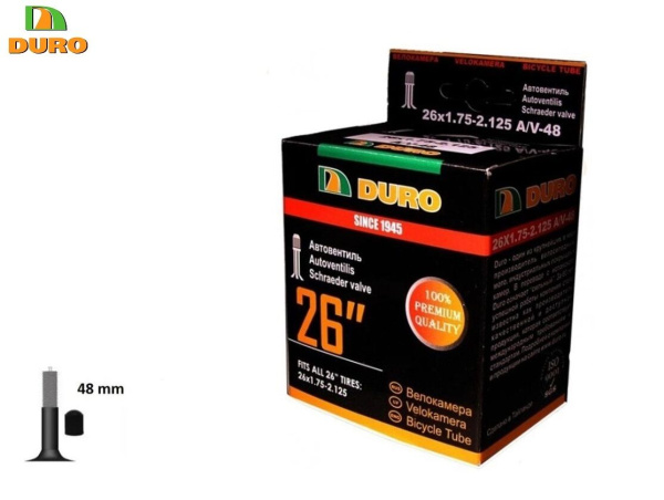 Камера 26x1,75/2,125 бутил, авто-ниппель, A/V-48 мм, DURO (DHB01008)