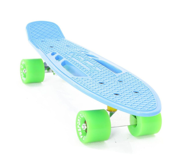 Скейтборд (Пенниборд) PWS Sidney Fish 22", Alu, ABEC-7 (голубой/зеленый, Fish37784)