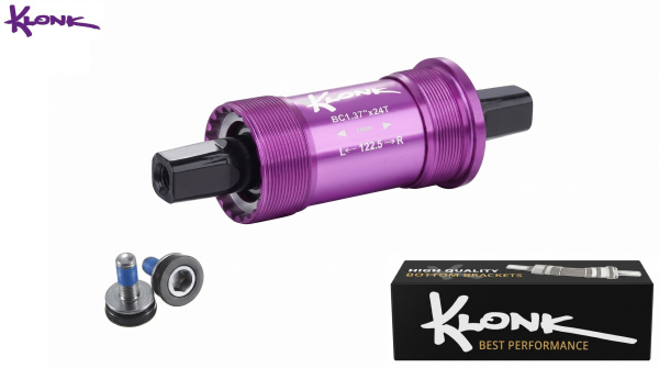 Каретка-картридж KLK-A125, промподшипники Ø16x31x10, алюминиевый анодированный корпус, алюминиевые чашки, SQR, 68 мм, 119 мм, KLONK (KLK-A125-119)