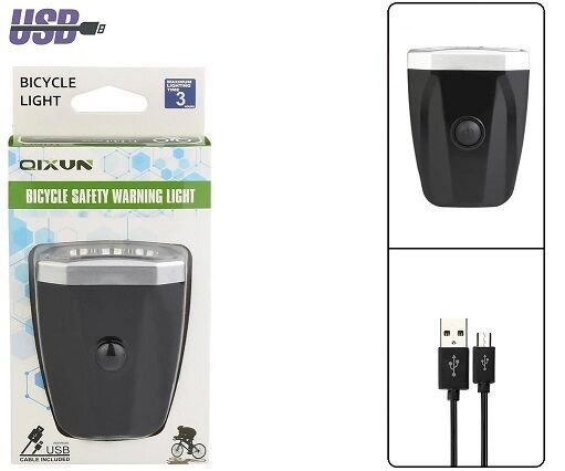 Фара передняя QX-Q06, COB LED, 300 lumens, USB зарядка с аккумулятором 600 mAh, 3 режима работы, блистер, QIXUN (УТ00025601)