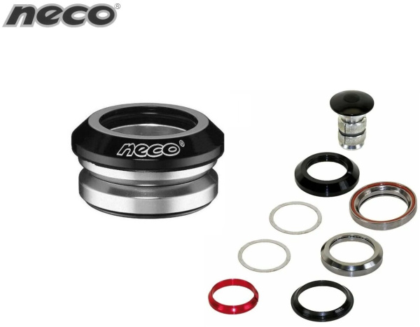 Рулевая колонка NECO H52, 1-1/8", интегрированная безрезьбовая (28,6*41,8*41,8), подшипн. 45°x 45°, с якорем, высота 30 мм (NN005656)