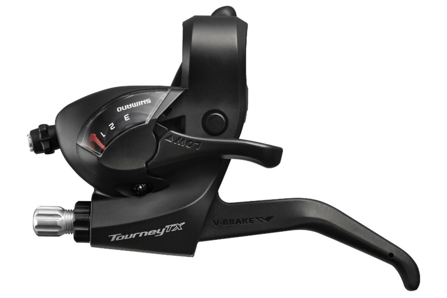 Рукоятка переключения передач левая SHIMANO TOURNEY ST-TX800-L, комбинированная, 3 скор. (черный, ASTTX800LBL)