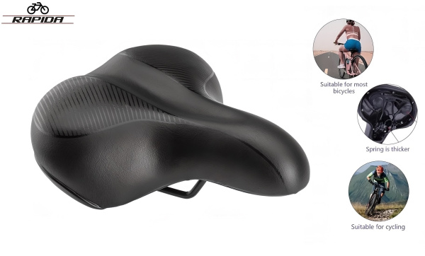 Седло комфорт 250х210 мм, AZ-5555T, Elastomer, Comfort Series, с замком, T-01 (УТ00032270)