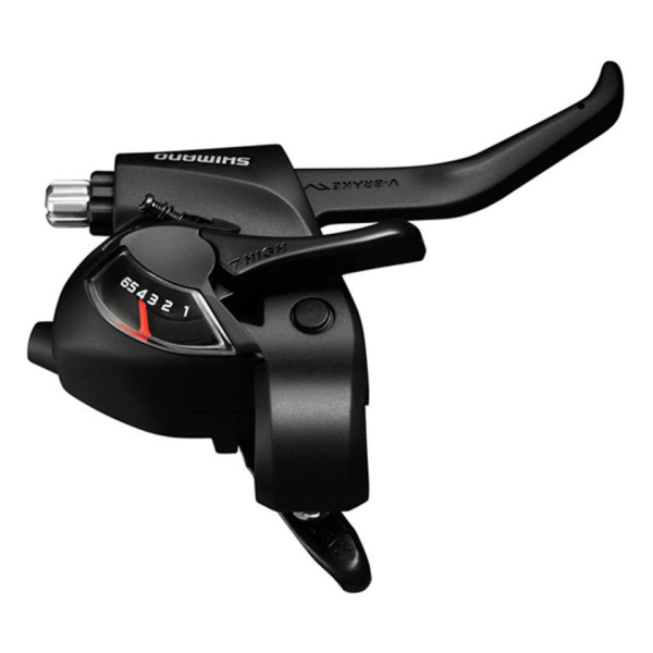 Рукоятка переключения передач правая SHIMANO TOURNEY ST-EF41-6R, комбинированная, 6 ск., 22,2 мм (черный, ASTEF41R6AL)