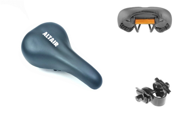 Седло актив HF-AZ-6115, 270x175 мм c катафотом, с замком, MTB Altair Logo (черный, УТ00024154)