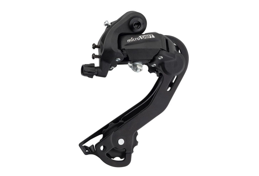 Переключатель задний MICROSHIFT RD-M21L, 6/7 скор., крепление (на болт) под петух, длинная лапка, 43T (NN009464)