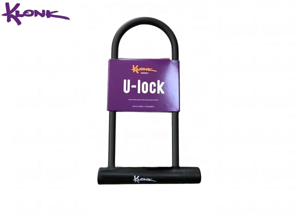 Замок противоугонный, U-LOCK 180 х 245 мм, в пластик. оболочке, 2 ключа, KLONK, 10390, блистер (черный, УТ00028173)