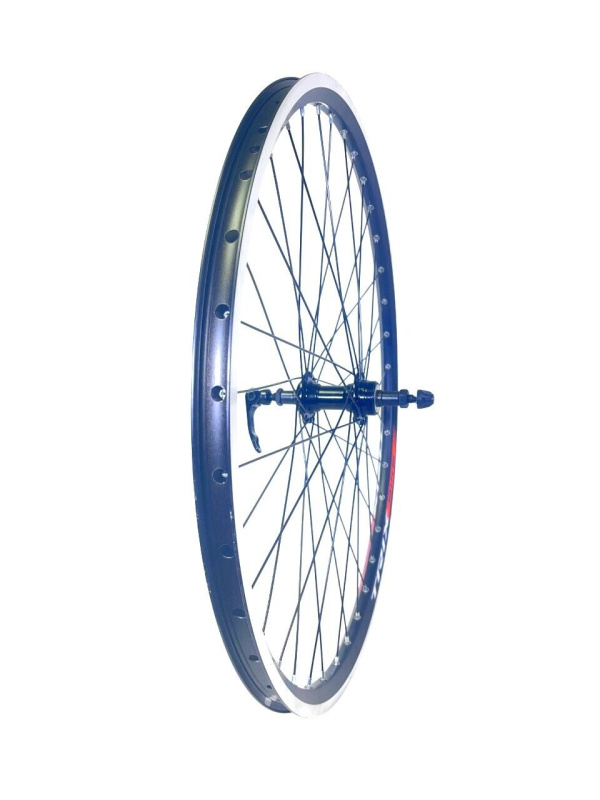 Колесо в сборе 26" заднее, алюминиевая втулка WZ-201RQ, V-Brake, под трещотку 6/7 ск., эксцентрик, пистонированный двустеночный обод (УТ00030792)
