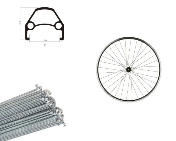 Колесо в сборе 24" заднее, втулка WSM-24RV, 36 отв., V-Brake, под трещотку 6/7 ск., 3/8" (гайка), двустеночный обод (WSM-24RV)