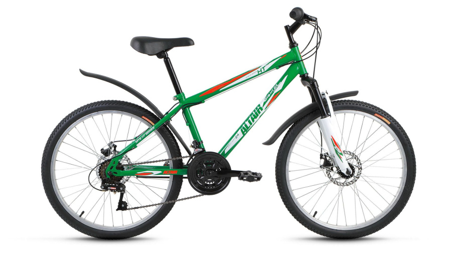 Велосипед ALTAIR MTB HT 24 disc (24" 18 ск. рост 14") 2016-2017 (зеленый, RBKT71N4P003)