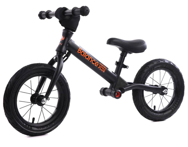 Беговел BALANCE PLUS 12" двухподвесная рама (черный матовый)