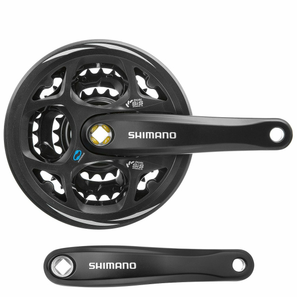 Комплект шатунов (Система), SHIMANO, FC-M311-L, ALTUS, 170 мм, 42х32х22T, с защитой (черный, AFCM311C222CL)
