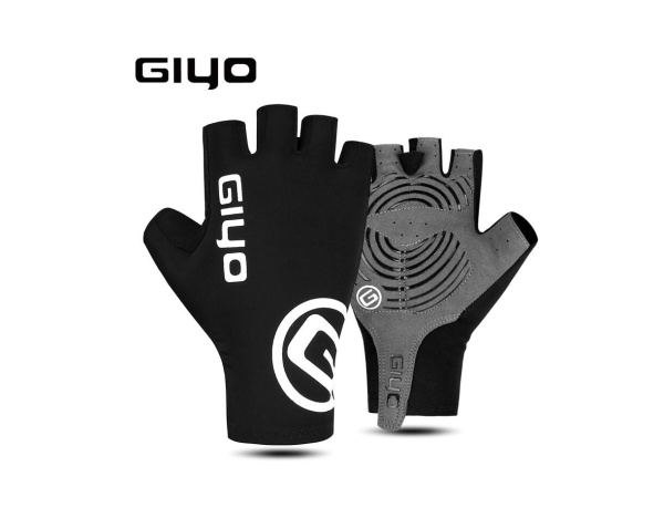 Велоперчатки "GIYO", короткие пальцы, гелевые вставки, биэластичные, силикон, лайкра, размер "M" (черный, FWDGIYOKPM)