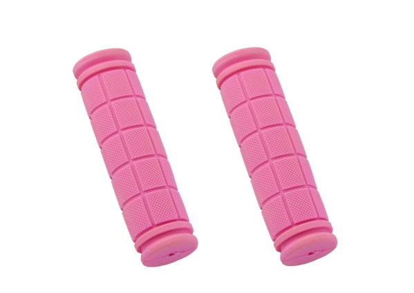 Рукоятки руля (грипсы, комплект), 120 мм, резиновые, Joykie (розовый, 4650064230897)