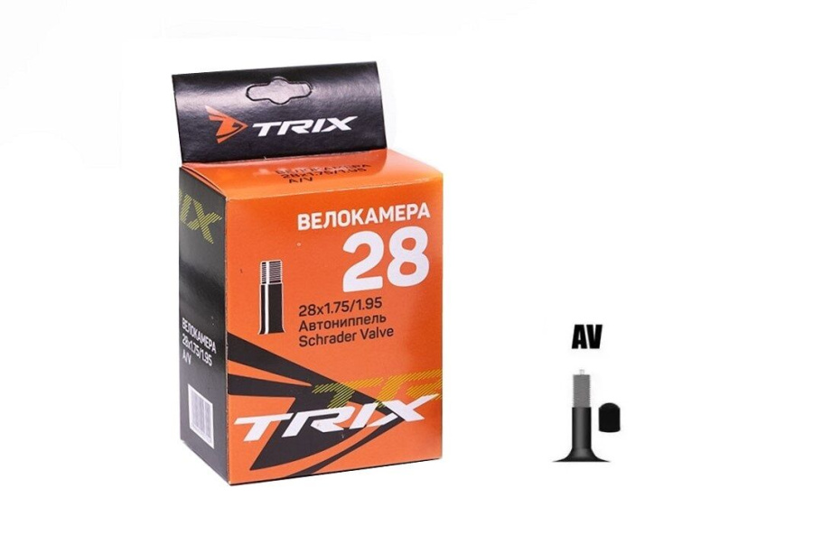 Камера 28x1,75/1,95 бутил, авто-ниппель, AV, TRIX