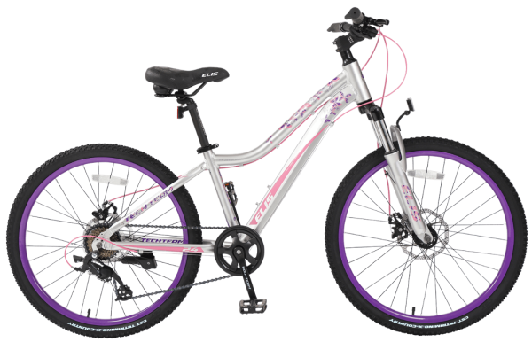 Велосипед TECH TEAM ELIS 24 disc (24" 7 ск. рост 13") ALU, серый/розовый (TTElis24GrRs)